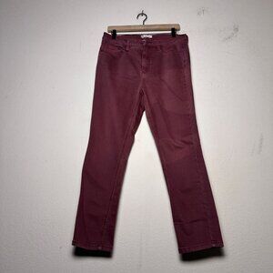 Free People Denim Jean Pant Women W30 Slim Straight Red Preppy Casual Minimal